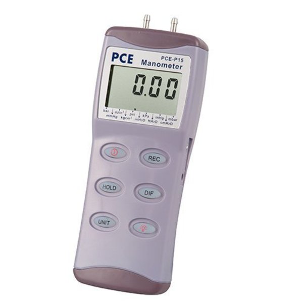 Pce Instruments Differential Pressure Gauge, 0 to ±15 PSI PCE-P15